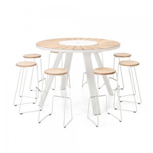 Acero Blanco+Madera Iroko