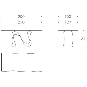 Mesa Wave Fija Madera Maciza de Tonin casa. Muebles modernos de hogar.