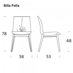 Silla Felix de Tonin casa. Muebles modernos de hogar.