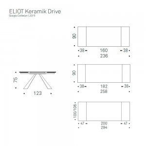 Mesa Eliot Keramik Drive de Cattelan Italia. Mesas de comedor extensibles.