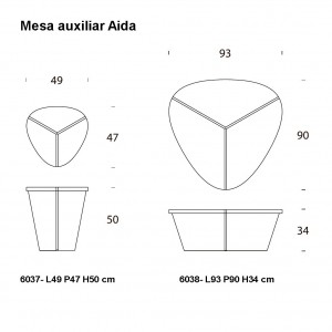 Mesa auxiliar Aida de Tonin casa. Muebles modernos de hogar.