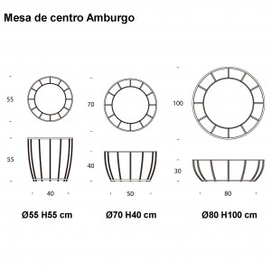 Mesa de centro Amburgo de Tonin casa. Muebles modernos de hogar.