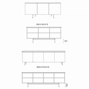 Aparador de diseño Armor de Ozzio Design. Mobiliario italiano moderno.