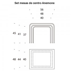 Set de mesas de centro Anemone de Tonin casa. Muebles modernos de hogar.
