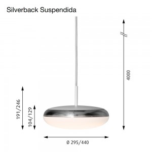 Lámpara Silverback Suspendida de Louis Poulsen.