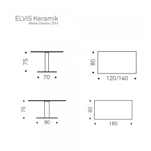Mesa Elvis Keramik de Cattelan Italia. Muebles modernos italianos. Mesas de cerámica.