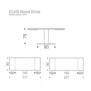 Mesa Elvis Wood Drive de Cattelan Italia. Muebles modernos italianos.