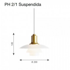 Lámpara PH 2/1 Suspendida Louis Poulsen