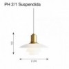 Lámpara PH 2/1 Suspendida de Louis Poulsen.