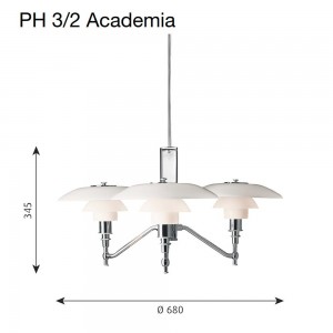 Lámpara PH 3/2 Academia de Louis Poulsen de diseño moderno y elegante.