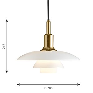 Lámpara PH 3/2 Suspendida de Louis Poulsen con diseño elegante y de lujo.