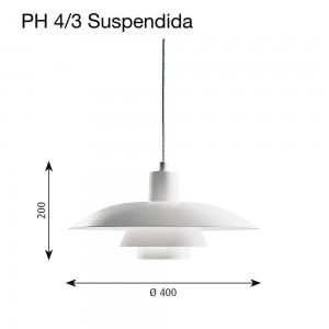 Lámpara PH 4/3 Suspendida de Louis Poulsen de diseño elegante y moderna.