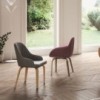 Sillón Atena de Ozzio design. Estructura en madera y tapizado en piel, ecopiel o terciopelo.