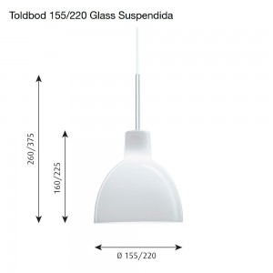 Lámpara Toldbod Glass Suspendida de Louis Poulsen.