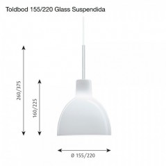 Lámpara Toldbod 155/220 Glass Suspendida Louis Poulsen