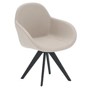 Sillón Fiona de Ozzio design. Estructura en madera y tapizado en piel, ecopiel o terciopelo.