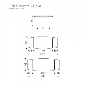 Mesa Linus Keramik Drive de Cattelan Italia. Mesa extensible de diseño.