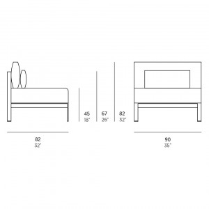 Sofá modular 3 Solanas para exterior de Gandia Blasco. Sofás para exterior.