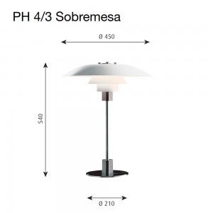 Lámpara PH 4/3 sobremesa novedad de Louis Poulsen.