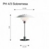 Lámpara PH 4/3 sobremesa novedad de Louis Poulsen.