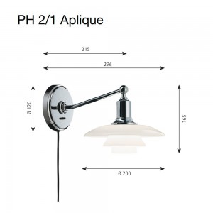 Lámpara PH 2/1 Aplique de Louis Poulsen de diseño moderno y elegante.