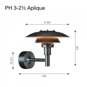 Lámpara PH 3-2½ diseño clásico de Louis Poulsen.