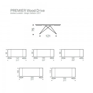Mesa Premier Wood Drive de Cattelan Italia. Muebles modernos italianos.