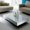 Mesa transformable Box de Ozzio design. Mesa auxiliar de marmol y cristal