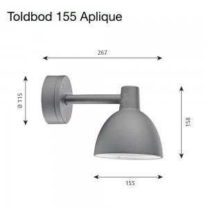 Lámpara aplique Toldbod 155 de Louis Poulsen  con diseño elegate y moderno.