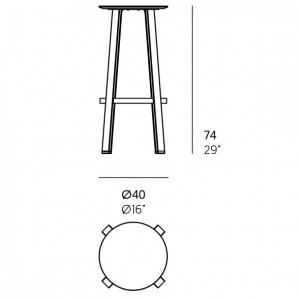 Taburete Alto Stack de Gandía Blasco. Taburete de diseño para exterior.