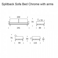 Sofá cama brazos Splitback Chrome Innovation Living