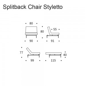 Sillón cama Splitback Styletto de diseño  para salón de Innovation Living.