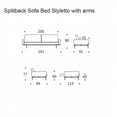 Sofá cama brazos Splitback Styletto Innovation Living