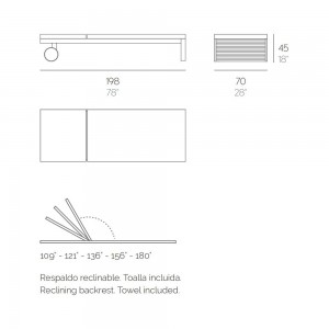 Tumbona reclinable DNA Teca para jardín de Gandia Blasco.