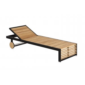 Tumbona reclinable DNA Teca para jardín de Gandia Blasco.