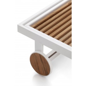 Tumbona reclinable DNA Teca para jardín de Gandia Blasco.