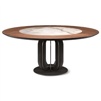 Mesa Soho Ker-Wood de Cattelan Italia. Mesa de madera y cerámica. Mesas modernas.