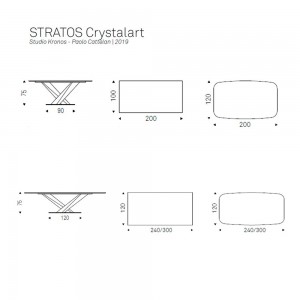 Mesa Stratos CrystalArt de Cattelan Italia. Mesas de diseño. Mesas modernas.