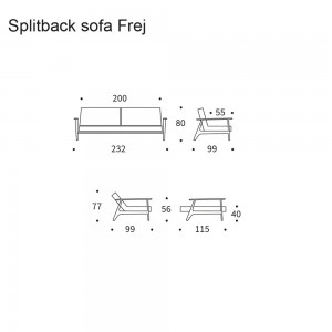 Sofá cama Splitback Frej de diseño moderno para salón de Innovation Living.