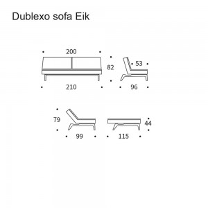 Sofá cama Dublexo Eik de Innovation Living de diseño moderno para salón.
