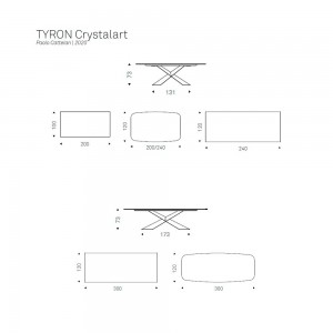 Mesa Tyron CrystalArt de Cattelan Italia. Mesa de cristal para comedor.