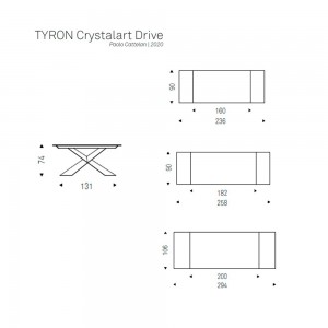 Mesa Tyron Crystalart Drive de Cattelan Italia. Mesas extensibles modernas.