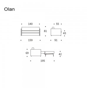 Sofá cama matrimonio Olan de Innovation Living de diseño moderno para salón.