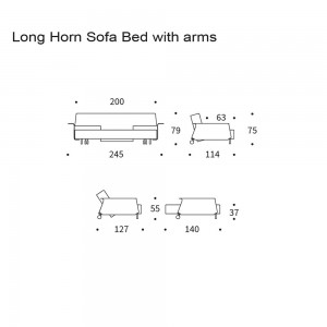 Sofá cama matrimonio con brazos Long Horn Excess Lounger de Innovaction Living.