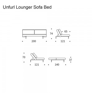 Sofá cama matrimonio Unfurl Lounger de Innovation Living de diseño moderno.