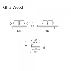 Sofá cama individual Ghia Wood de diseño para oficina de Innovation Living.