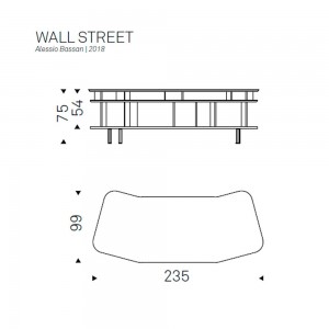 Escritorio Wall Street de Cattelan Italia. Escritorio de madera y cerámica.