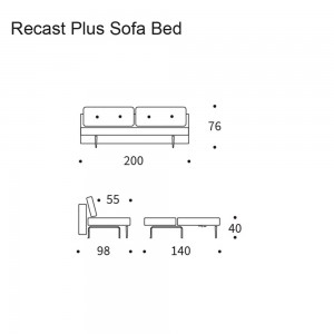 Sofá cama matrimonio de diseño Recast Plus para salón de Innovation Living.