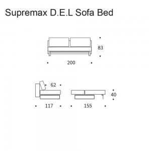 Sofá cama matrimonio Supremax Deluxe Excess Lounger de Innovation Living de diseño para salón.