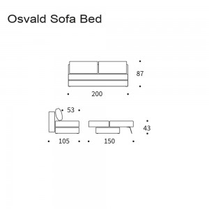 Sofá cama matrimonio de diseño Osvald para oficina de Innovation Living.